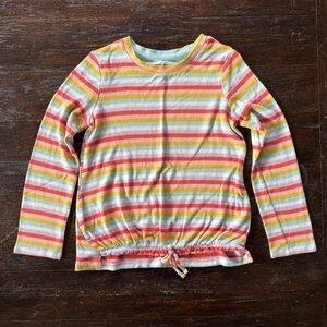 Cat & Jack Multi Color Stripe Long Sleeve Lightweight Knit Tshirt Size S (6/6x)